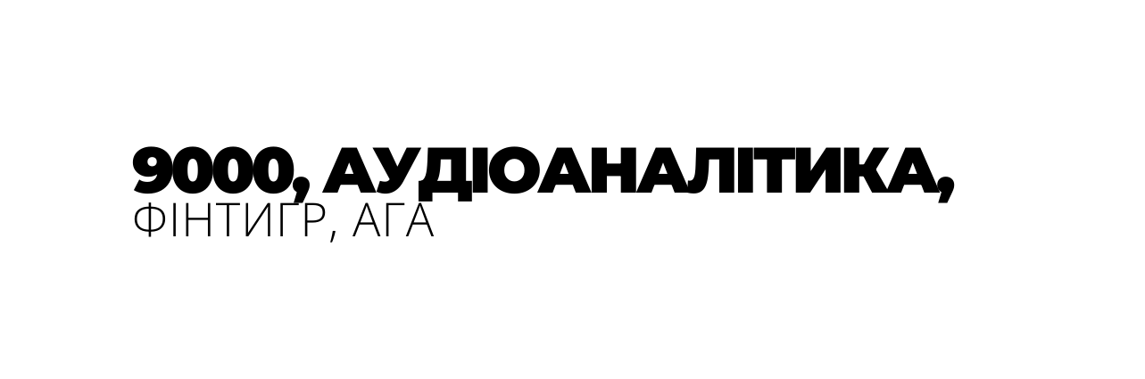 9000 АУДІОАНАЛІТИКА ФІНТИГР АГА